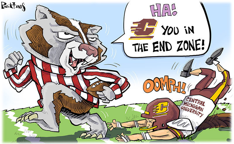 Bucky runs past Central Michigan